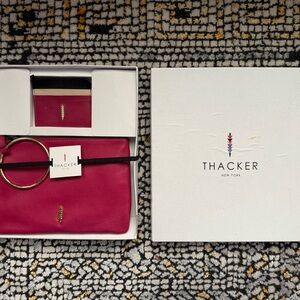 Thacker New York - genuine leather clutch & card case 2 piece gift set